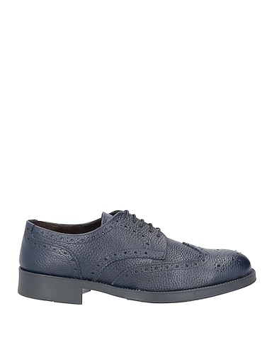 ANGELO PALLOTTA Laced shoes Navy blue Soft Leather