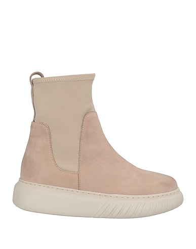 ANDÌA FORA Ankle boot Beige Soft Leather, Textile fibres