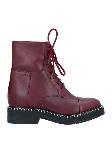 CHLOÉ Ankle boot Burgundy Soft Leather