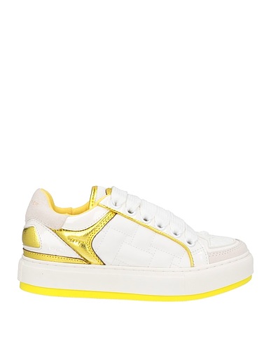 KURT GEIGER Sneakers White Leather, Textile fibres