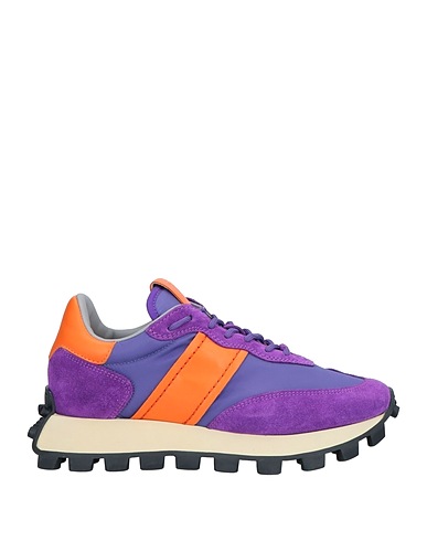TOD'S Sneakers Purple Leather, Textile fibres
