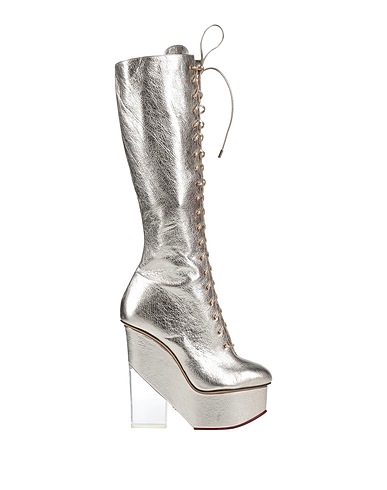 CHARLOTTE OLYMPIA Stiefel Platin Leder