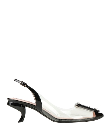 ROGER VIVIER Court NERO Soft Leather, Textile fibres
