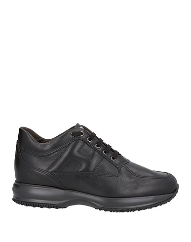 HOGAN Sneakers Black Leather, Textile fibres