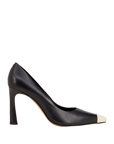 8 by YOOX Décolleté LEATHER POINTY DETAIL PUMP
 Nero 100% Pelle di vitello