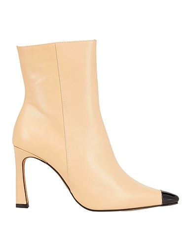 8 by YOOX Ankle boot LEATHER POINTY DETAIL ANKLE BOOT
 Beige 100% Calfskin