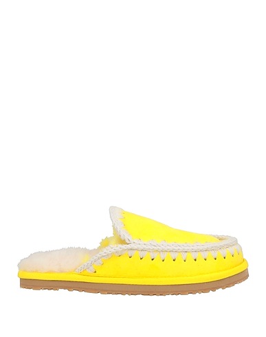 MOU Mules and clogs Yellow Shearling, Wool
