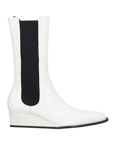 VICTORIA BECKHAM Ankle boot Off white Calfskin, Textile fibers