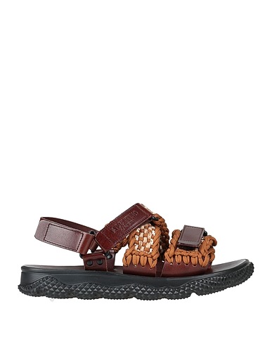 VALENTINO GARAVANI Sandals Camel Soft Leather, Textile fibers