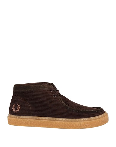FRED PERRY Ankle boot Dark brown Textile fibres