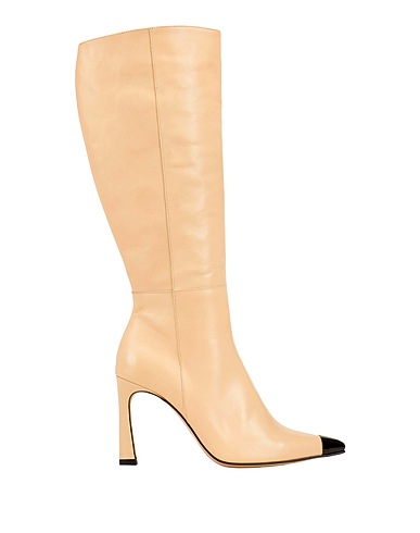 8 by YOOX Boots LEATHER POINTY DETAIL BOOT
 Beige 100% Calfskin