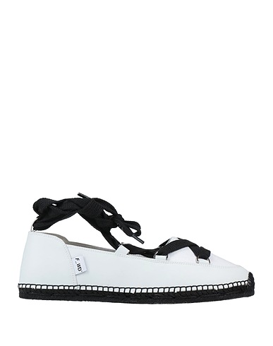 F_WD Espadrilles White Soft Leather, Textile fibres