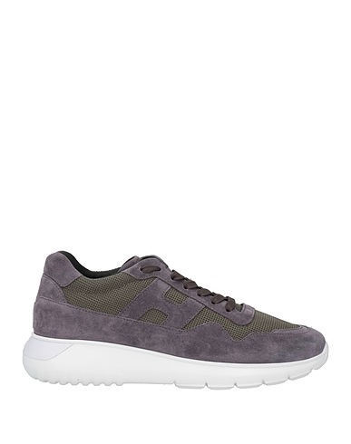 HOGAN Sneakers Lead Leather, Textile fibres