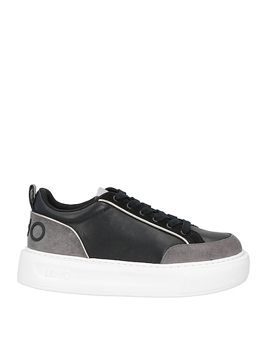 LIU •JO Sneakers Black Soft Leather, Textile fibers