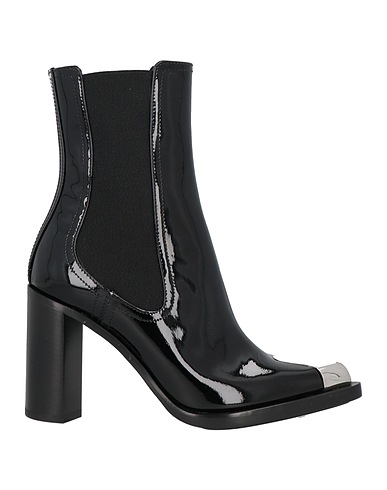 MCQUEEN ショートブーツ ブラック 革