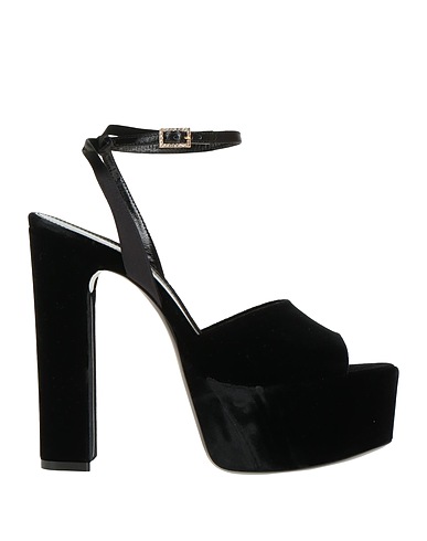 SAINT LAURENT Sandals Black Textile fibres