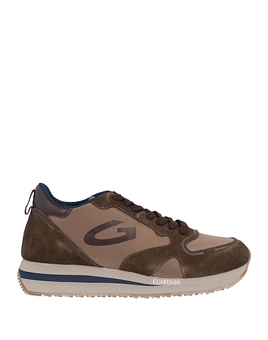 ALBERTO GUARDIANI Sneakers Khaki Leder, Gewebefasern