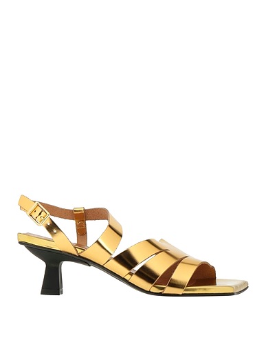 GANNI Sandals Gold Soft Leather