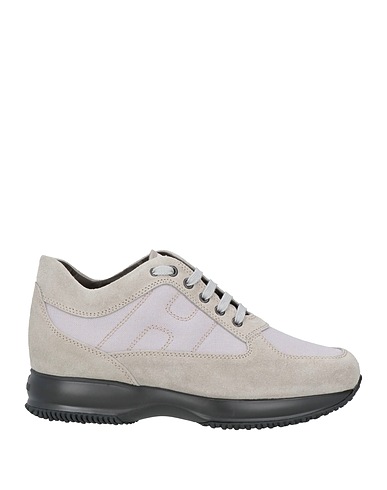 HOGAN Sneakers Grey Leather, Textile fibers
