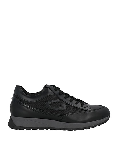ALBERTO GUARDIANI Sneakers Black Soft Leather, Textile fibers