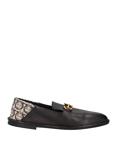 FERRAGAMO Mocassino Nero Pelle di vitello, Fibre tessili