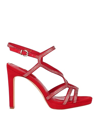 LUCIANO BARACHINI Sandals Red Textile fibres