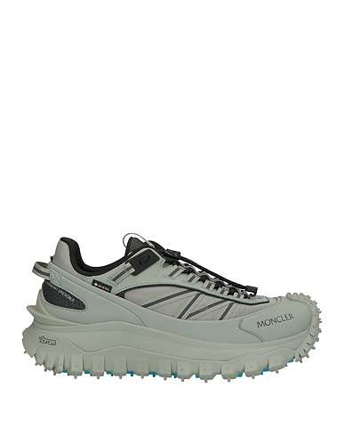 MONCLER Sneakers Sage green Soft Leather, Textile fibers