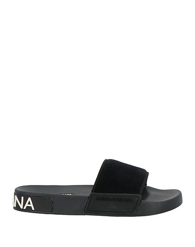 DOLCE&GABBANA Sandals Black 50% Polyester, 50% Viscose