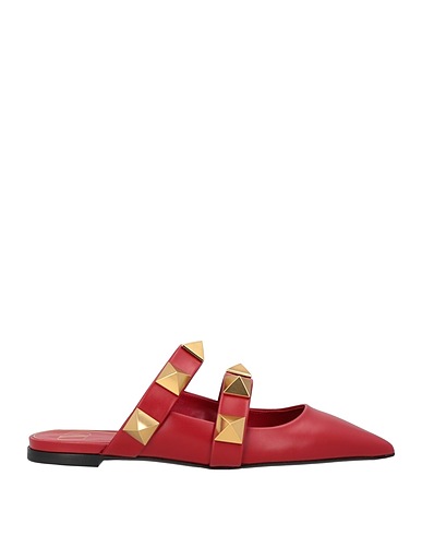 VALENTINO GARAVANI 뮬 & 클로그 레드 가죽