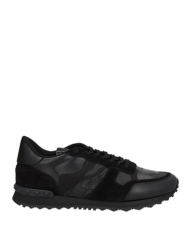 VALENTINO GARAVANI Sneakers Black Soft Leather, Textile fibers