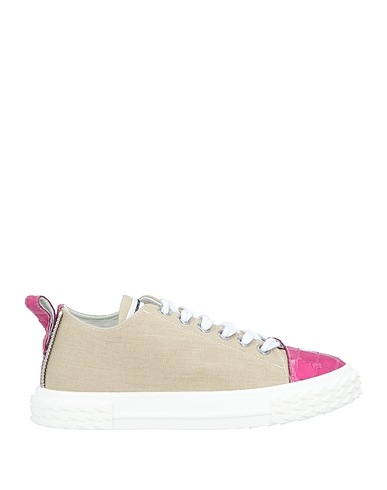 GIUSEPPE ZANOTTI Sneakers Beige Soft Leather, Textile fibers