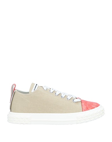 GIUSEPPE ZANOTTI Sneakers Beige Soft Leather, Textile fibers
