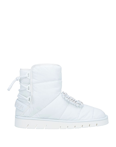 ROGER VIVIER Stivaletti Bianco Fibre tessili, Pelle