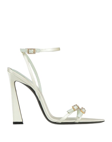 SAINT LAURENT Sandalen Säuregrün Gewebefasern