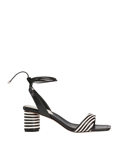 SCHUTZ Sandals Black Soft Leather, Textile fibres