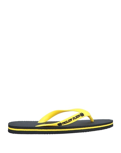 PHILIPP PLEIN Flip flops Yellow Rubber