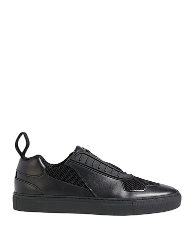 FERRARI Sneakers Black Soft Leather, Textile fibers