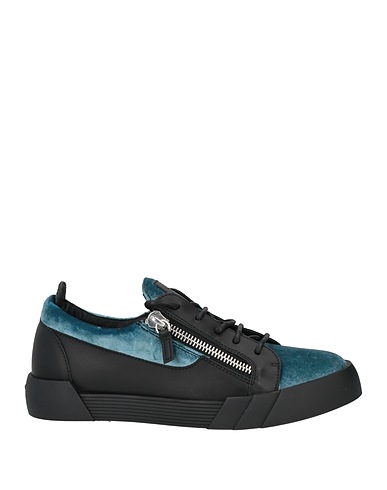 GIUSEPPE ZANOTTI Sneakers Light blue Soft Leather, Textile fibres