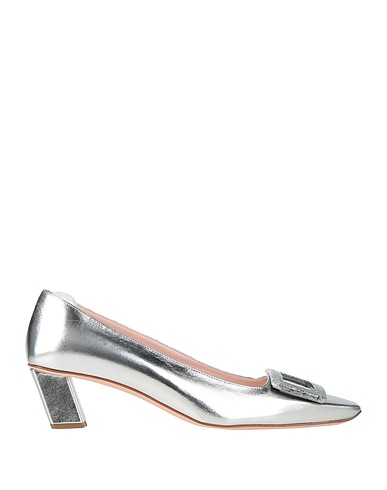 ROGER VIVIER Court Silver Soft Leather