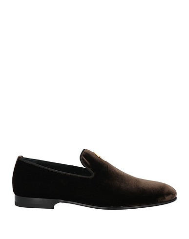 GIUSEPPE ZANOTTI Loafers Dark brown Textile fibers