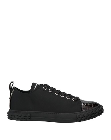 GIUSEPPE ZANOTTI Sneakers Black Textile fibres, Soft Leather