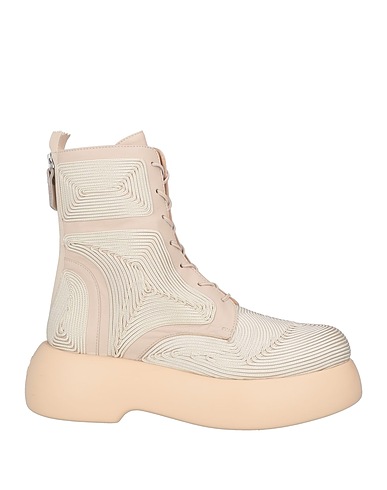 AGL Ankle boot Beige Soft Leather, Textile fibers