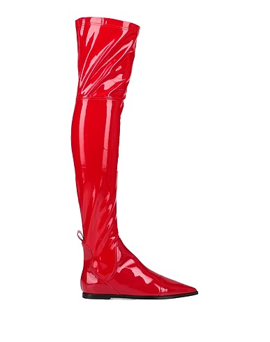 AGL Boots Red Soft Leather, Textile fibres
