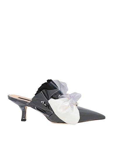 MIDNIGHT 00 Mules and clogs Black Synthetic fibers, Soft Leather