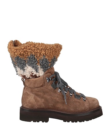 BRUNELLO CUCINELLI Ankle boot Khaki Soft Leather, Textile fibres