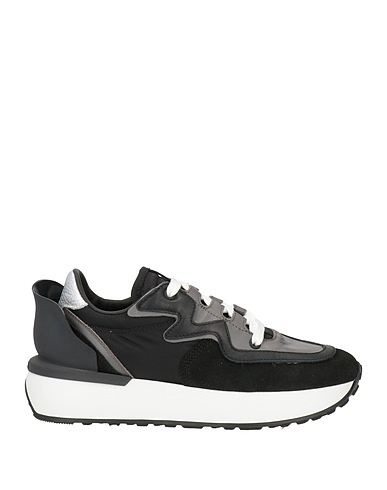 LE SILLA Sneakers Black Soft Leather, Textile fibers