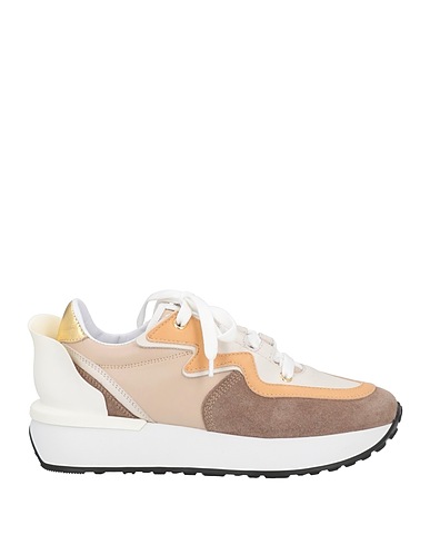 LE SILLA Sneakers Cream Soft Leather, Textile fibers