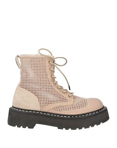 PREMIATA Ankle boot Beige Leather, Textile fibers