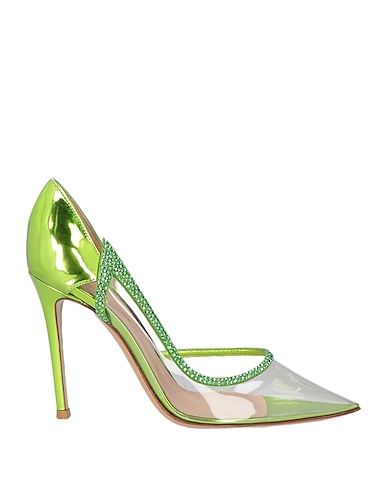 GIANVITO ROSSI Pump Lime green Soft Leather, PVC - Polyvinyl chloride