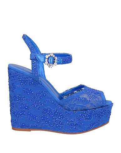 LE SILLA Sandals Blue Textile fibres